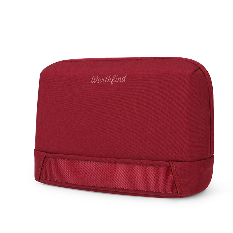 Red Waterproof Cosmetic Bag Organizer