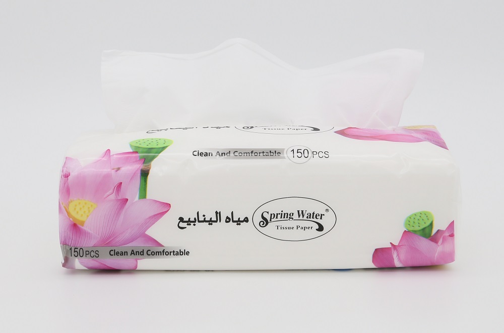 Wettable facial tissue paper
