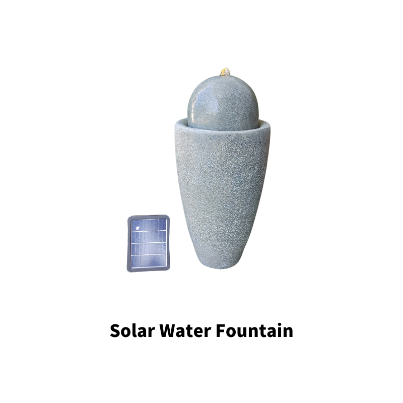 Greenish Gray Solar Water Fountain