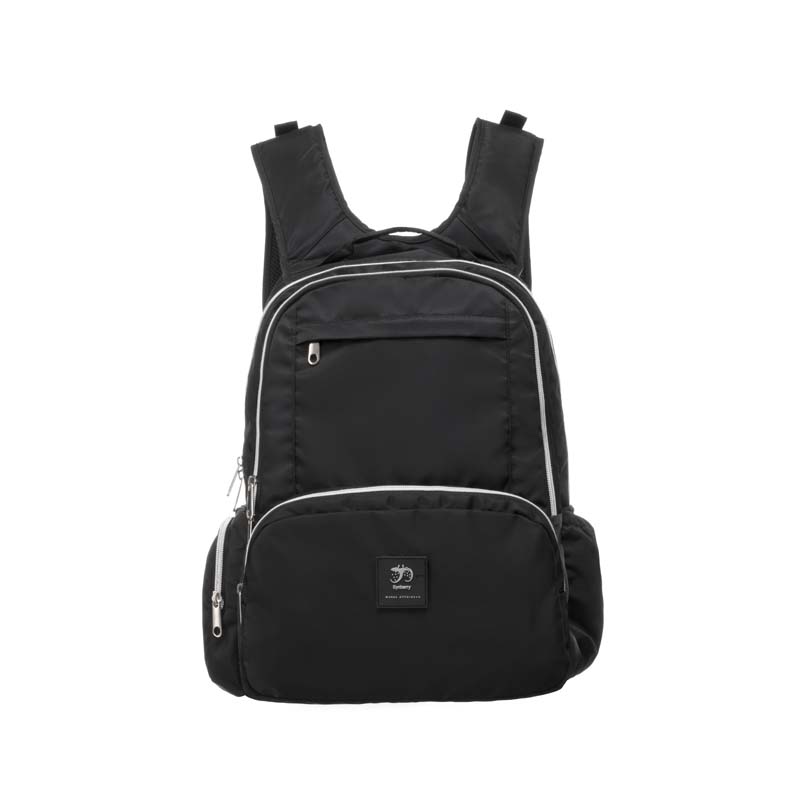 Sleek black nylon backpack