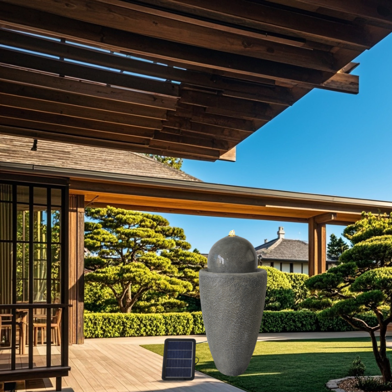 Greenish Gray Solar Water Fountain