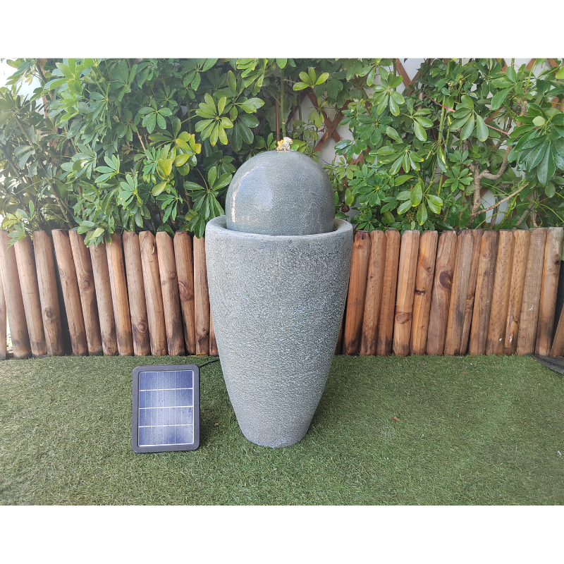 Greenish Gray Solar Water Fountain