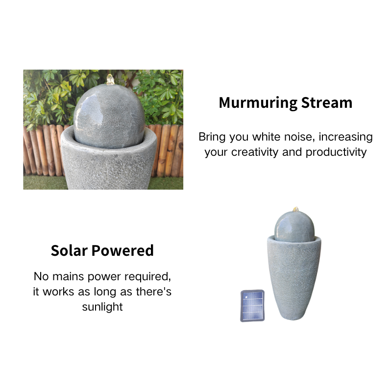 Greenish Gray Solar Water Fountain