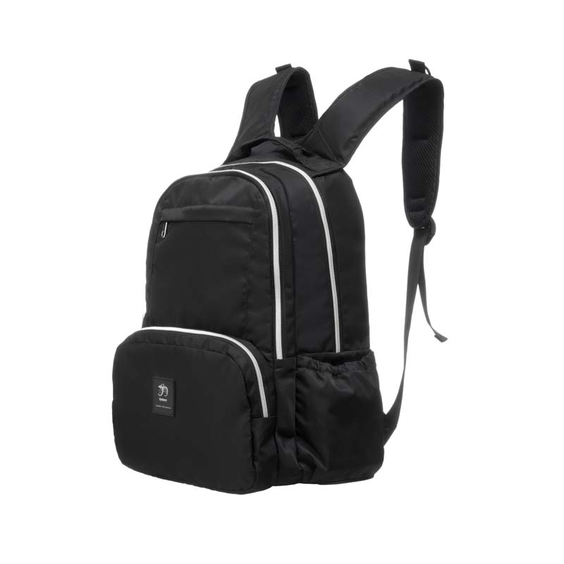 Sleek black nylon backpack