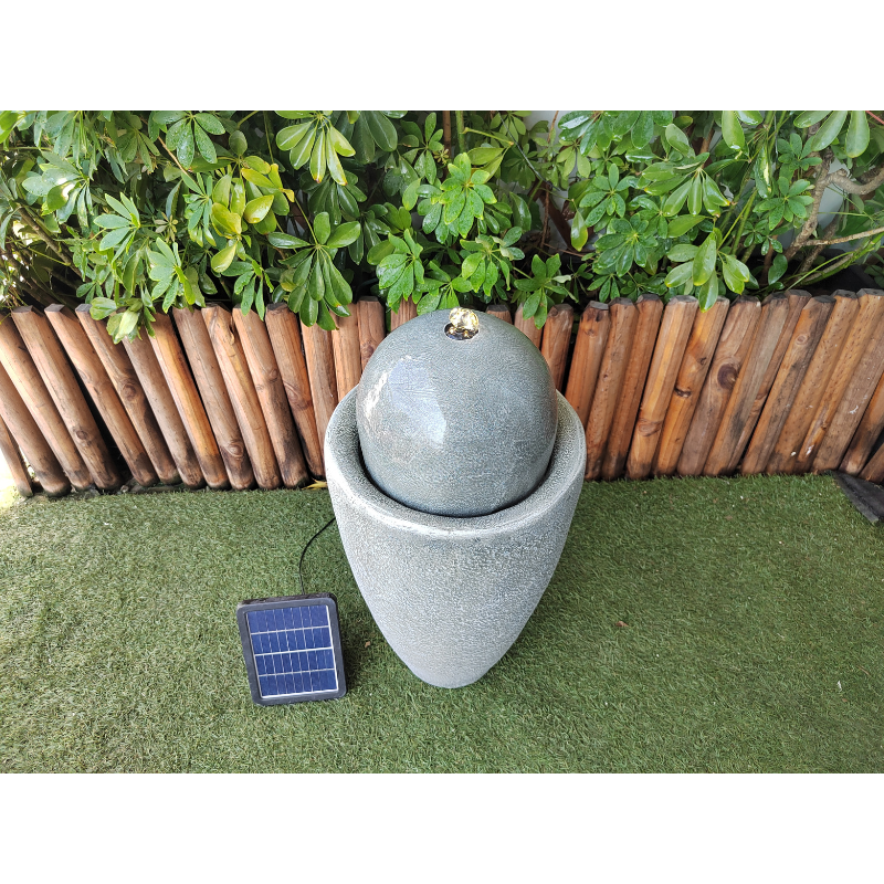 Greenish Gray Solar Water Fountain