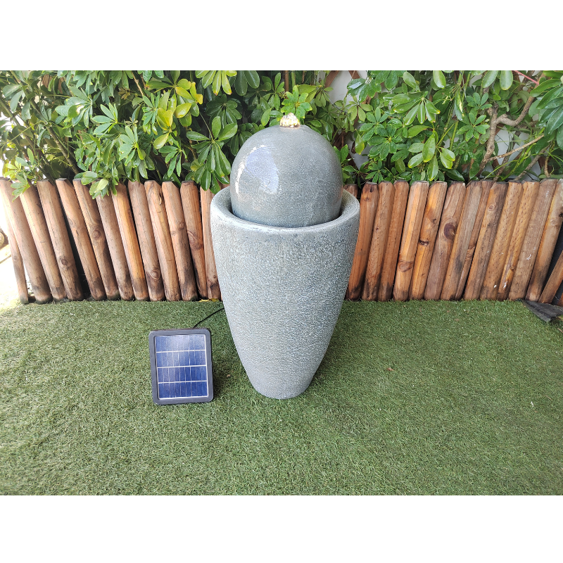 Greenish Gray Solar Water Fountain