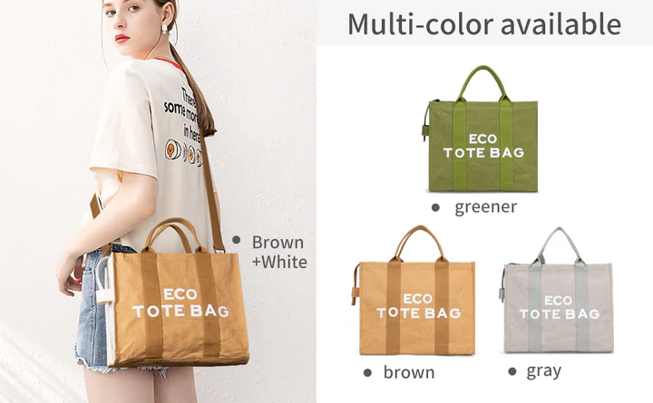 Washable Kraft Paper Tote Bag