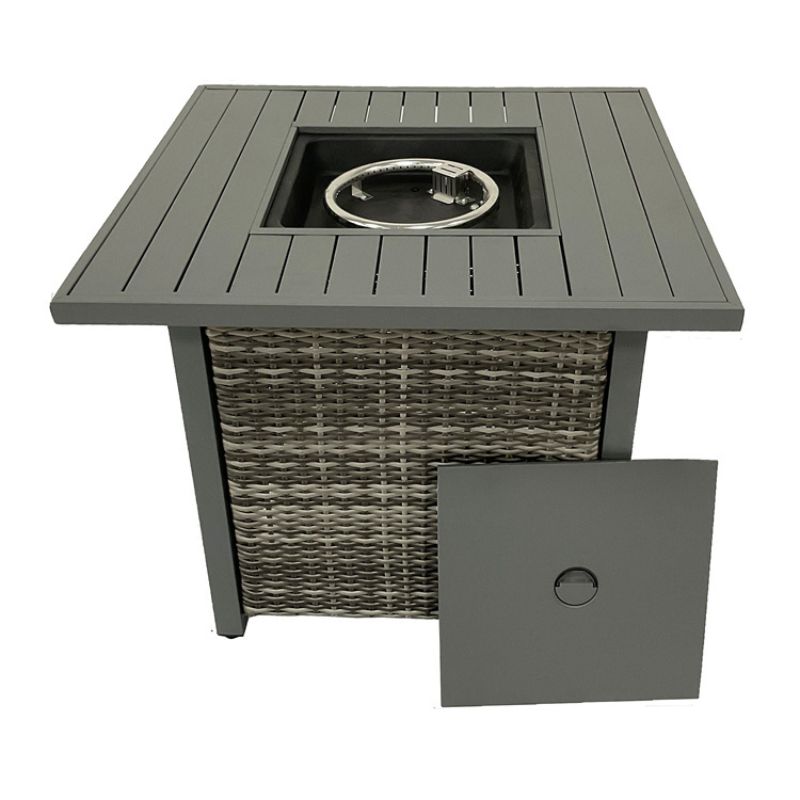 Popular Weave Design Square Propane Fire Pit with Lava Rocks