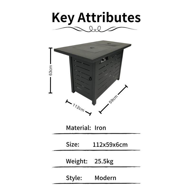 Stylish Square Propane Fire Pit 50000 BTU