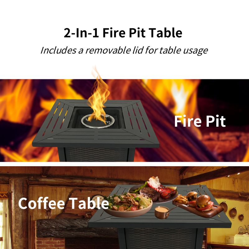 Weave Design Square Propane Fire Pit