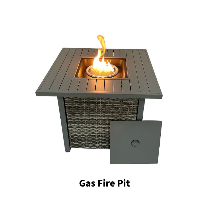 Popular Weave Design Square Propane Fire Pit with Lava Rocks