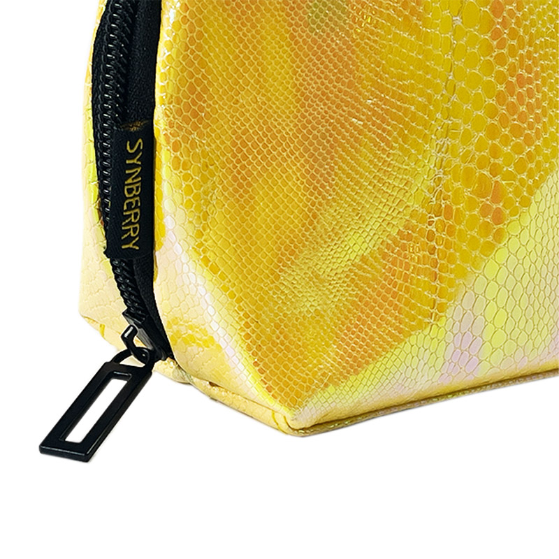 Yellow PU Makeup Bag