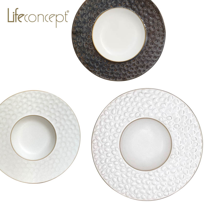 High Quality Fine Ceramic Riviera Plates And Soup Bowl