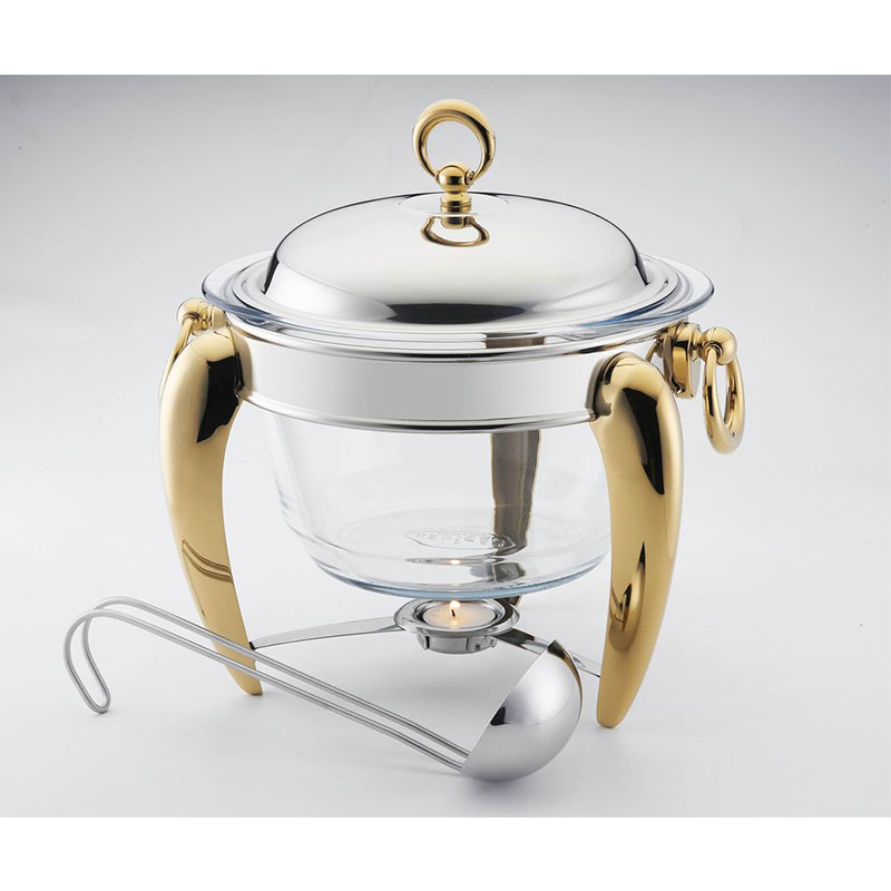 KD610G Stainless Cover Golden Food Soup Warmer Bowl