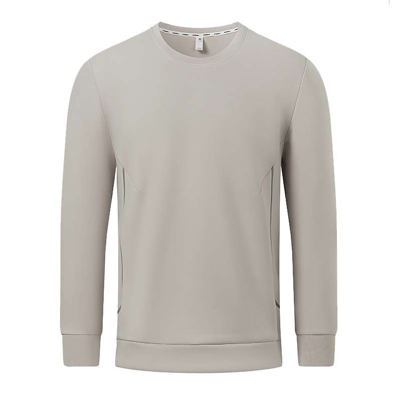 Men Cotton-like Air Layer Long Sleeve Pullover Sweatshirt