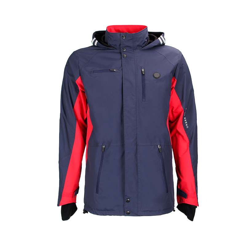 Men Full-Zip Hood Heated Jacket Waterproof Outdoor Heating Jacket