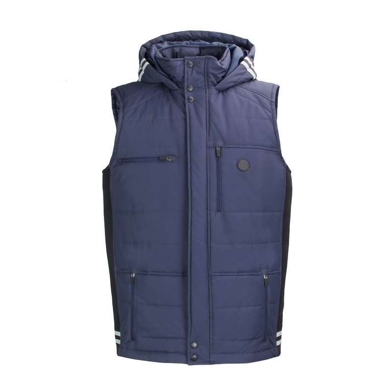 Men Full-Zip Hood Heated Vest Waterproof Outdoor Heating Vest