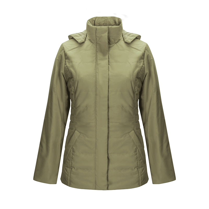 Women’s Collar Zip Detachable Hoodie Windproof Down Jacket