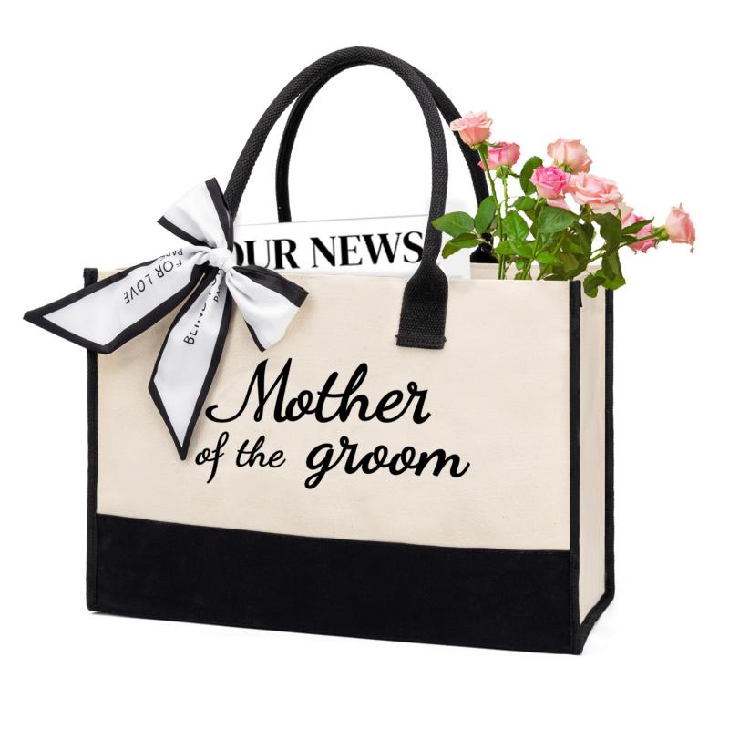 Bride Embroidery Canvas Tote Handbag for Bridal Shower Gift