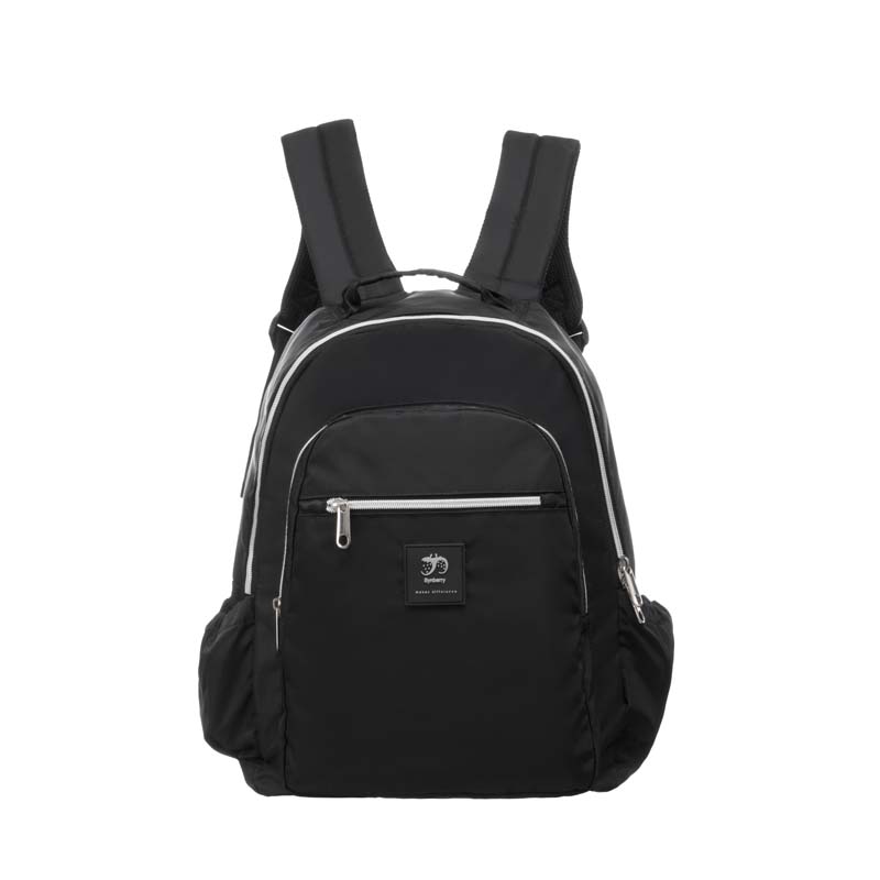 Customized Sleek Black Nylon Backpack for Small Children